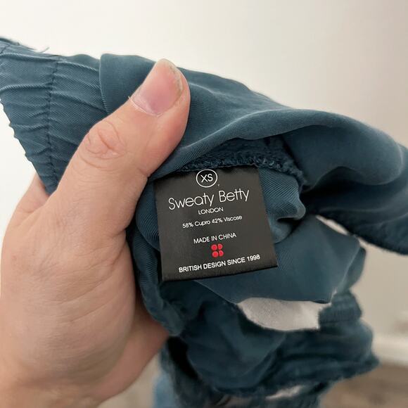 [Sweaty Betty] Teal Stargazer Blue Cargo Jogger Pants Cupro Comfortable Size XS - Picture 13 of 13